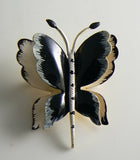 Hattie Carnegie Black & White Enameled Butterfly Vintage Pin - Vintage Lane Jewelry