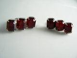 Kramer Ruby Red Clip Earrings - Vintage Lane Jewelry