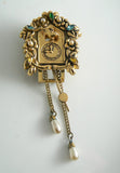 Vintage Figural Pegasus Coro Cuckoo Clock Fur Clip - Vintage Lane Jewelry