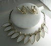 Vintage White Plastic Necklace And Earring Set - Vintage Lane Jewelry