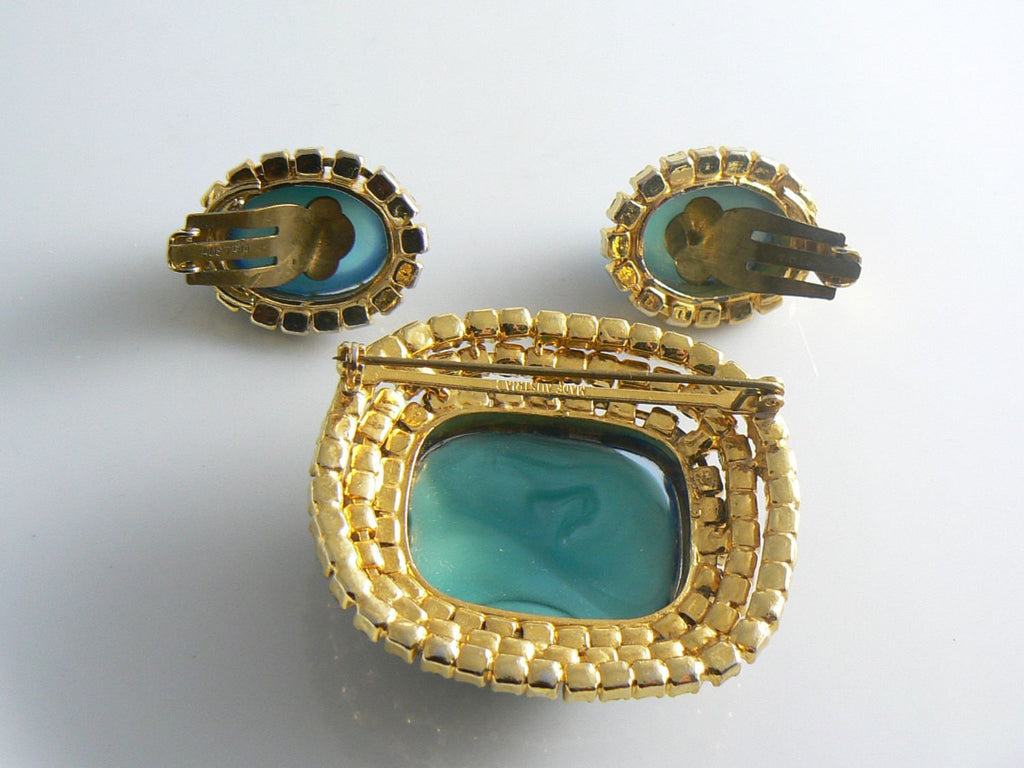 Brilliant Austrian Glass Rhinestone Demi Parure - Vintage Lane Jewelry