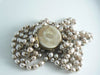 Miriam Haskell Baroque Pearl And Rosette 3 Strand Necklace - Vintage Lane Jewelry