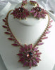 Husar D.  Mauve Czech Glass Rhinestone Necklace And Earring Set - Vintage Lane Jewelry