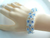 Lisner Blue Rhinestone White Enamel Flower Demi Parure - Vintage Lane Jewelry