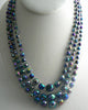 Triple Strand Carnival Glass Necklace - Vintage Lane Jewelry