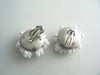 White Glass Flower Necklace Earring Set - Vintage Lane Jewelry