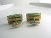 Large Molded Peking Glass Cufflinks - Vintage Lane Jewelry