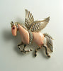 Peach Lucite Pegasus Horse Brooch - Vintage Lane Jewelry