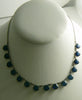 Art Deco Deep Sapphire Blue Faceted Glass Necklace - Vintage Lane Jewelry