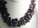 Garnet Red Glass Crystal Cluster Charm Necklace - Vintage Lane Jewelry