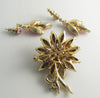 Weiss Pink Rhinestone Flower Demi Parure - Vintage Lane Jewelry