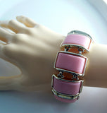 Heavy Pink Beaded Vintage Bracelet - Vintage Lane Jewelry