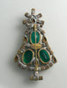 Husar D. Czech Glass Christmas Tree Brooch - Vintage Lane Jewelry