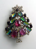 Christmas Tree Pin Czech Glass Husar D - Vintage Lane Jewelry