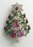 Christmas Tree Pin Czech Glass Husar D - Vintage Lane Jewelry