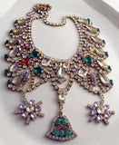 Czech Glass Statement Christmas Necklace - Vintage Lane Jewelry