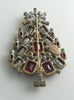 Christmas Tree Pin Czech Glass Husar D - Vintage Lane Jewelry