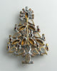 Czech Glass Husar D Pink and Clear Christmas Tree Pin - Vintage Lane Jewelry