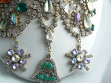 Czech Glass Statement Christmas Necklace - Vintage Lane Jewelry