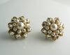 Miriam Haskell Glass Pearl and Rose Montee Earrings - Vintage Lane Jewelry