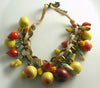 Early Carmen Miranda Fruit Necklace Earring Set - Vintage Lane Jewelry