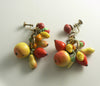 Early Carmen Miranda Fruit Necklace Earring Set - Vintage Lane Jewelry