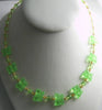 Czech Glass Vaseline Uranium Glass Butterfly Necklace - Vintage Lane Jewelry