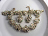 White Enamel Flowers Rhinestone Pearl Necklace Bracelet Earring Set - Vintage Lane Jewelry