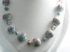 Vintage Robins Egg Blue Venetian Wedding Cake Bead Necklace - Vintage Lane Jewelry