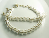 Vintage Coro White thermoset Tulip Necklace and Bracelet Set - Vintage Lane Jewelry