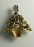 Czech Glass Christmas Flower Tree Pin, xmas pin. holiday brooch - Vintage Lane Jewelry