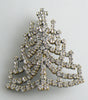 Czech Glass Clear Rhinestone Christmas Tree Brooch, Xmas Pin, Holiday Brooch - Vintage Lane Jewelry