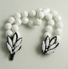 Signed vintage Eugene milk glass faceted bead bracelet - Vintage Lane Jewelry