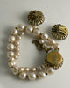 Classic Miriam Haskell Baroque Pearl Cabochon Bracelet and Earring Set - Vintage Lane Jewelry