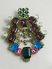 Rhinestone Bijoux M.G Czech Glass Christmas Tree Pin - Vintage Lane Jewelry