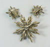 Vintage Judy Lee Blue Topaz Aurora Borealis Rhinestone Brooch Earring Demi Set - Vintage Lane Jewelry