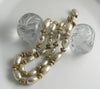 Classic Miriam Haskell Baroque Pearl and Gold Disk Necklace - Vintage Lane Jewelry