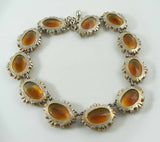 Vintage Amber Glass Open Back Necklace - Vintage Lane Jewelry