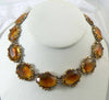 Vintage Amber Glass Open Back Necklace - Vintage Lane Jewelry