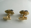 Swank Deep Blue Glass Cufflinks, Men's Links - Vintage Lane Jewelry