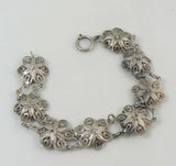 Antique Filigree Flowers Sterling Silver Bracelet - Vintage Lane Jewelry