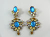 Czech Glass Aqua Blue Clip Dangle Earrings. - Vintage Lane Jewelry