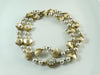 Miriam Haskell Glass Pearl Bell Shaped Pearls Gold Filigree Caps - Vintage Lane Jewelry