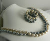 Miriam Haskell Tri-Colored Baroque Pearl Rope Necklace & Bracelet Set - Vintage Lane Jewelry