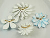 Enamel Flower Pins Shades of Blue and White Lot - Vintage Lane Jewelry