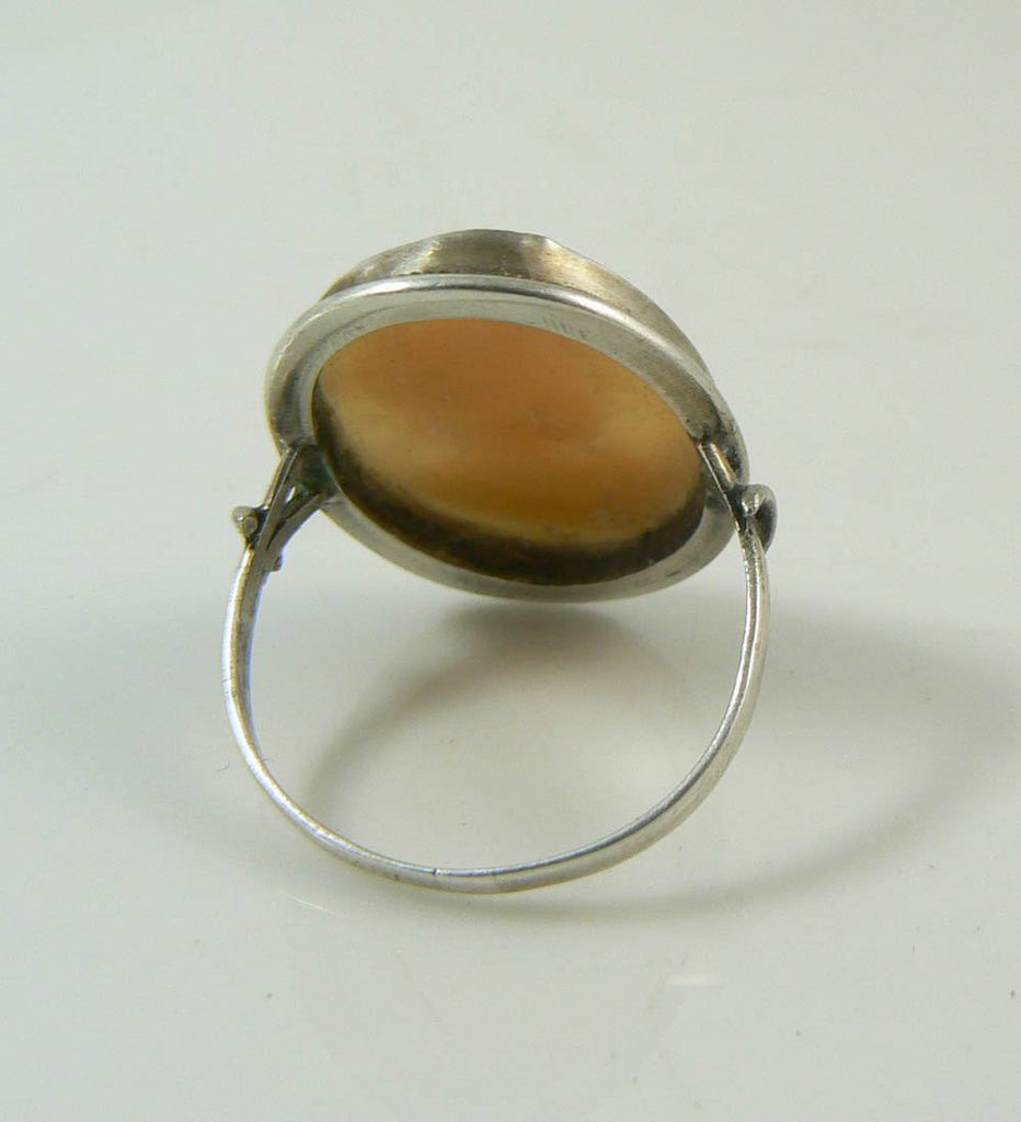 Vintage Shell Cameo Sterling Silver Ring - Vintage Lane Jewelry