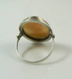 Vintage Shell Cameo Sterling Silver Ring - Vintage Lane Jewelry
