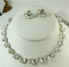 Sterling Open Back Rhinestone Tennis Necklace and Earrings Set - Vintage Lane Jewelry