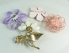 Pink, Purple Enamel Flower Pin Lot - Vintage Lane Jewelry