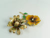 Earth Tones Vintage Enamel Flower Pin Lot - Vintage Lane Jewelry